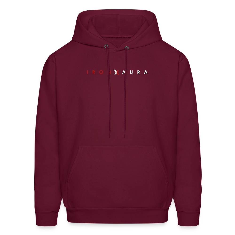 IronXAura CoreLayer Hoodie – Midweight Fleece Pullover with Eco-Friendly Blend - burgundy