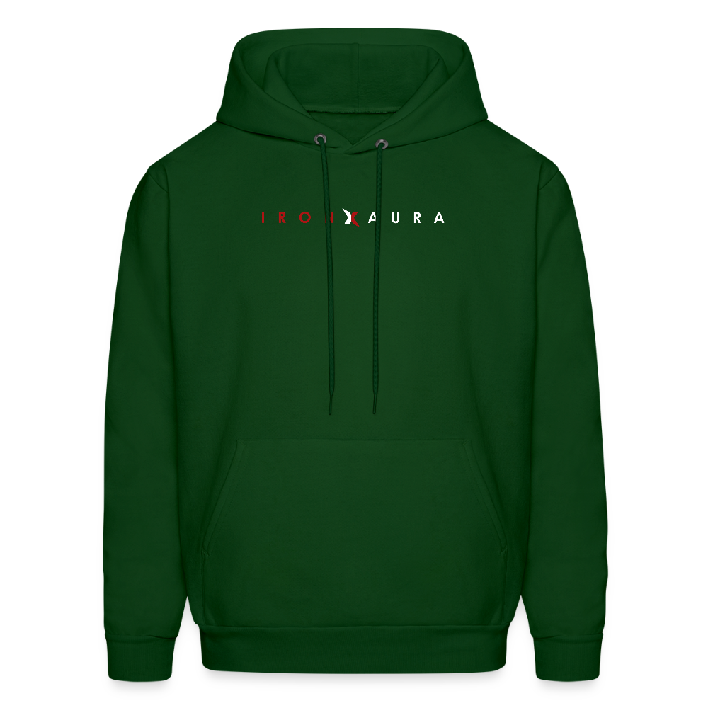 IronXAura CoreLayer Hoodie – Midweight Fleece Pullover with Eco-Friendly Blend - forest green
