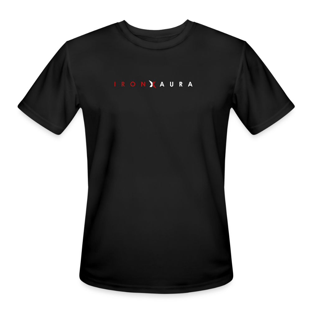 IronXAura Moisture‑Wicking Performance Tee – Black/Navy/Blue - black