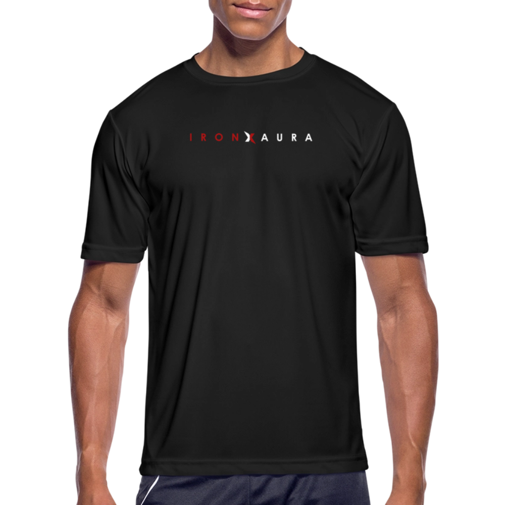 IronXAura Moisture‑Wicking Performance Tee – Black/Navy/Blue - black