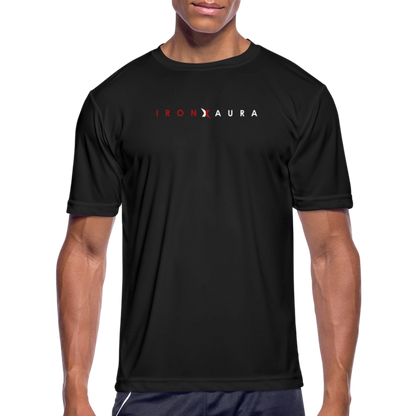 IronXAura Moisture‑Wicking Performance Tee – Black/Navy/Blue - black