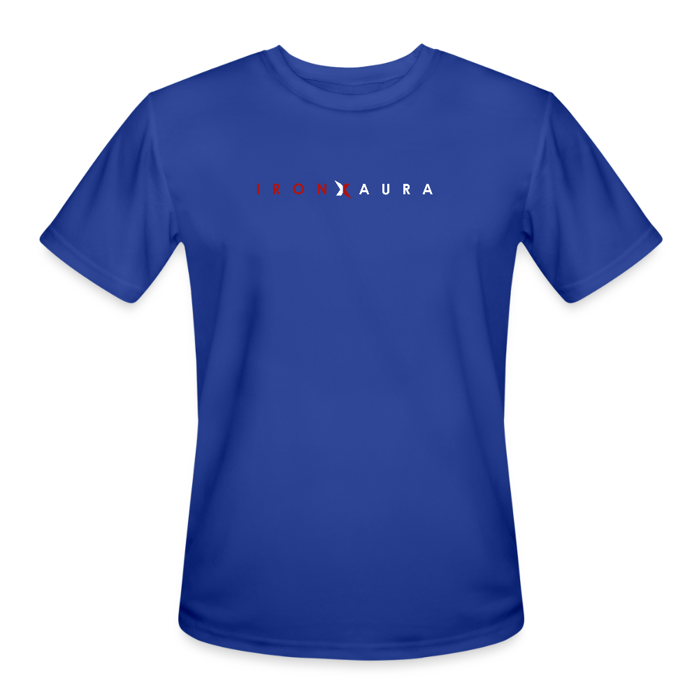 IronXAura Moisture‑Wicking Performance Tee – Black/Navy/Blue - royal blue