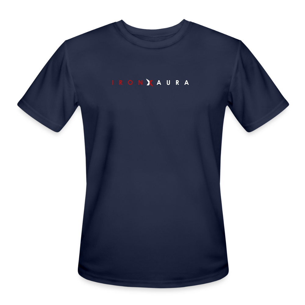 IronXAura Moisture‑Wicking Performance Tee – Black/Navy/Blue - navy