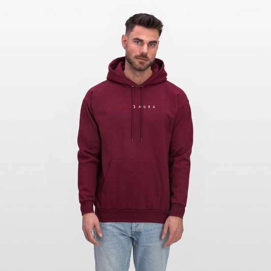IronXAura CoreLayer Hoodie – Midweight Fleece Pullover with Eco-Friendly Blend - burgundy