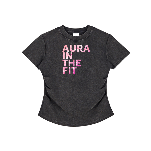 IronXAura Vintage Wash Bodycon Tee – 100% Cotton, 280 GSM