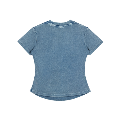 IronXAura Vintage Wash Bodycon Tee – 100% Cotton, 280 GSM