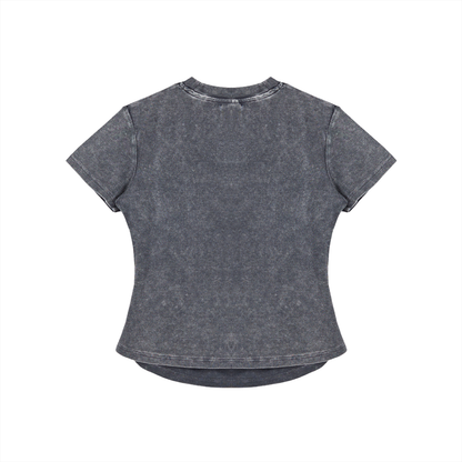 IronXAura Vintage Wash Bodycon Tee – 100% Cotton, 280 GSM