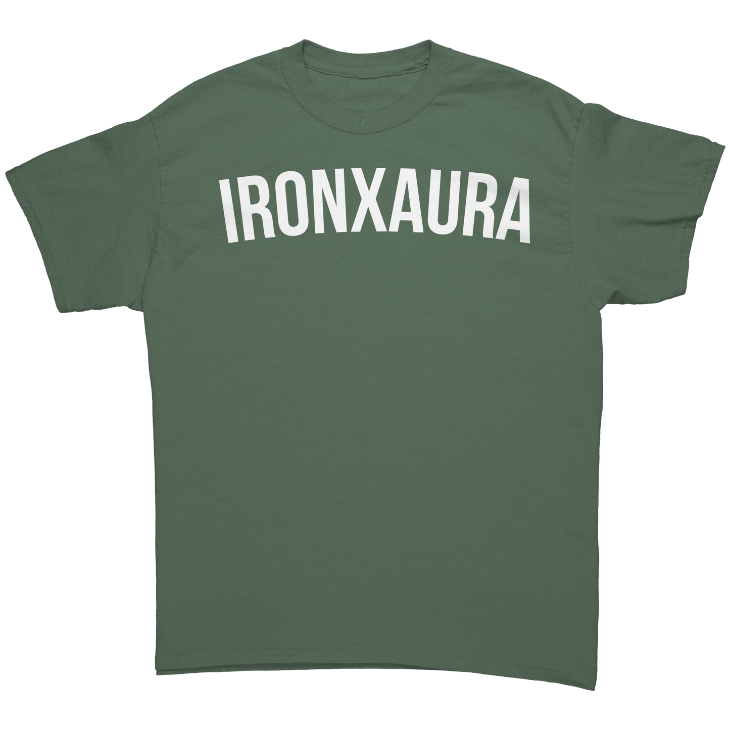 IronXAura_Classic_Fit_Cotton_T-Shirt_Military_Green_Front_Mockup.png
