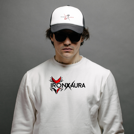 IronXAura EliteFit Men's Premium Crewneck Sweatshirt – Midweight Cotton-Blend with Raglan Sleeves
