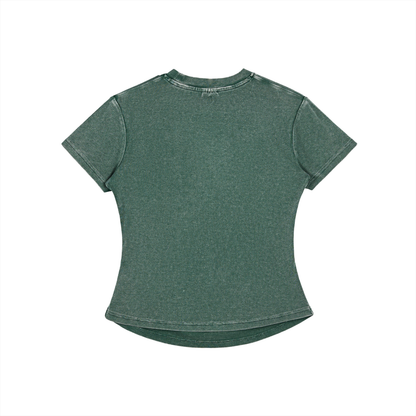 IronXAura Vintage Wash Bodycon Tee – 100% Cotton, 280 GSM