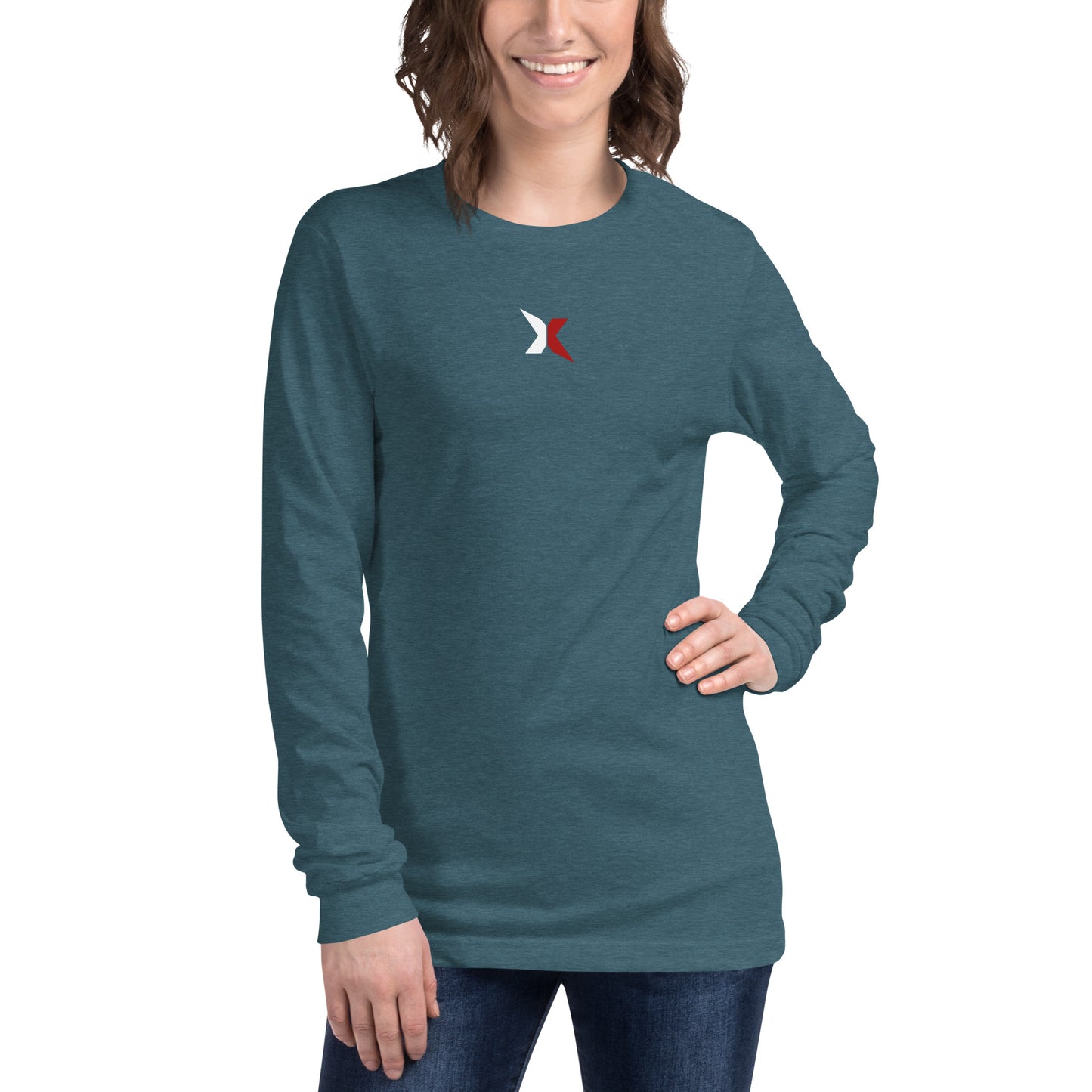 IronXAura Embroidered Long‑Sleeve Tee – Soft Cotton Blend